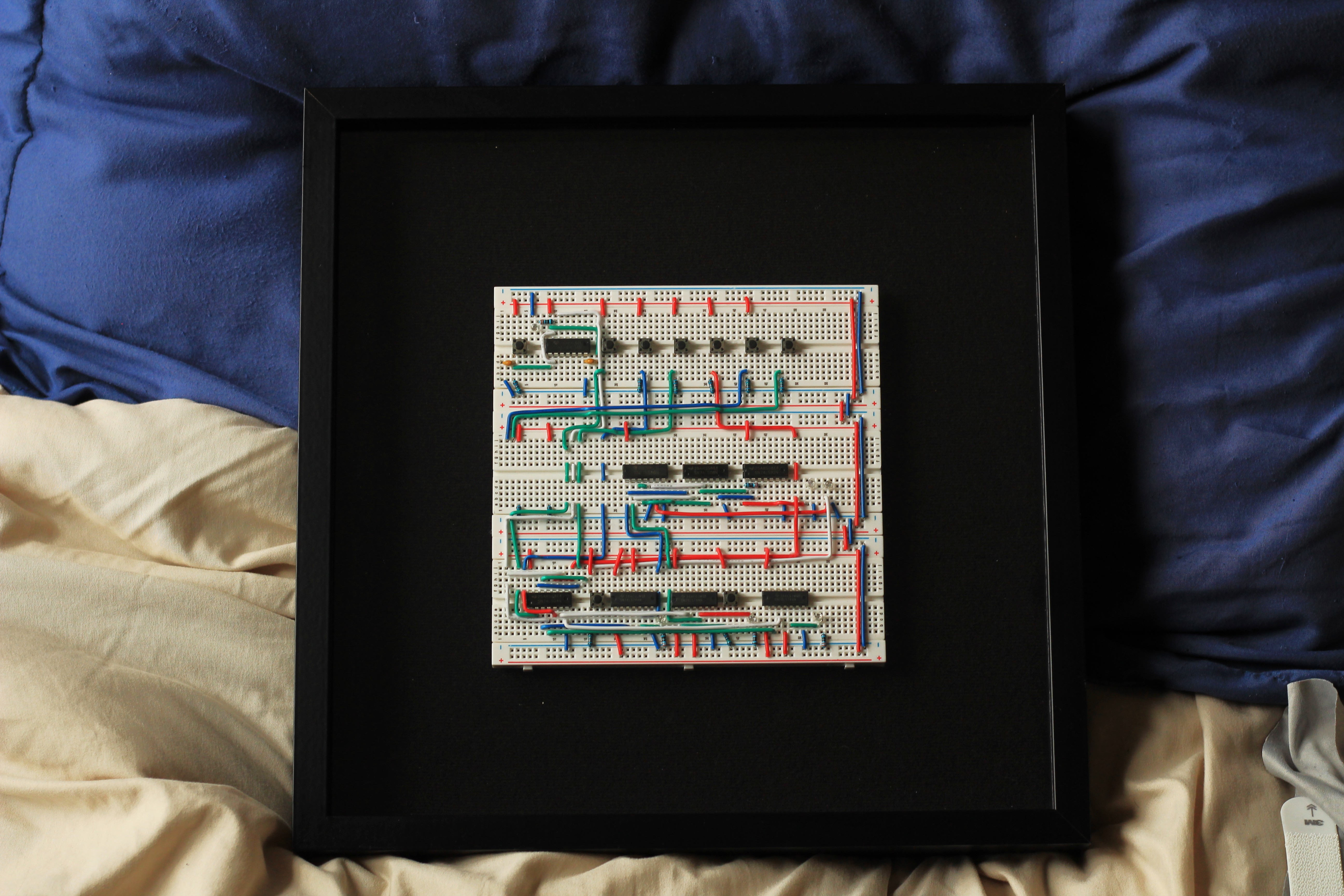 Logic Frame - Framed 4-bit computer circuit art